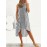 Women Striped Crew Neck High-LowÂ Hem Sleeveless Dress